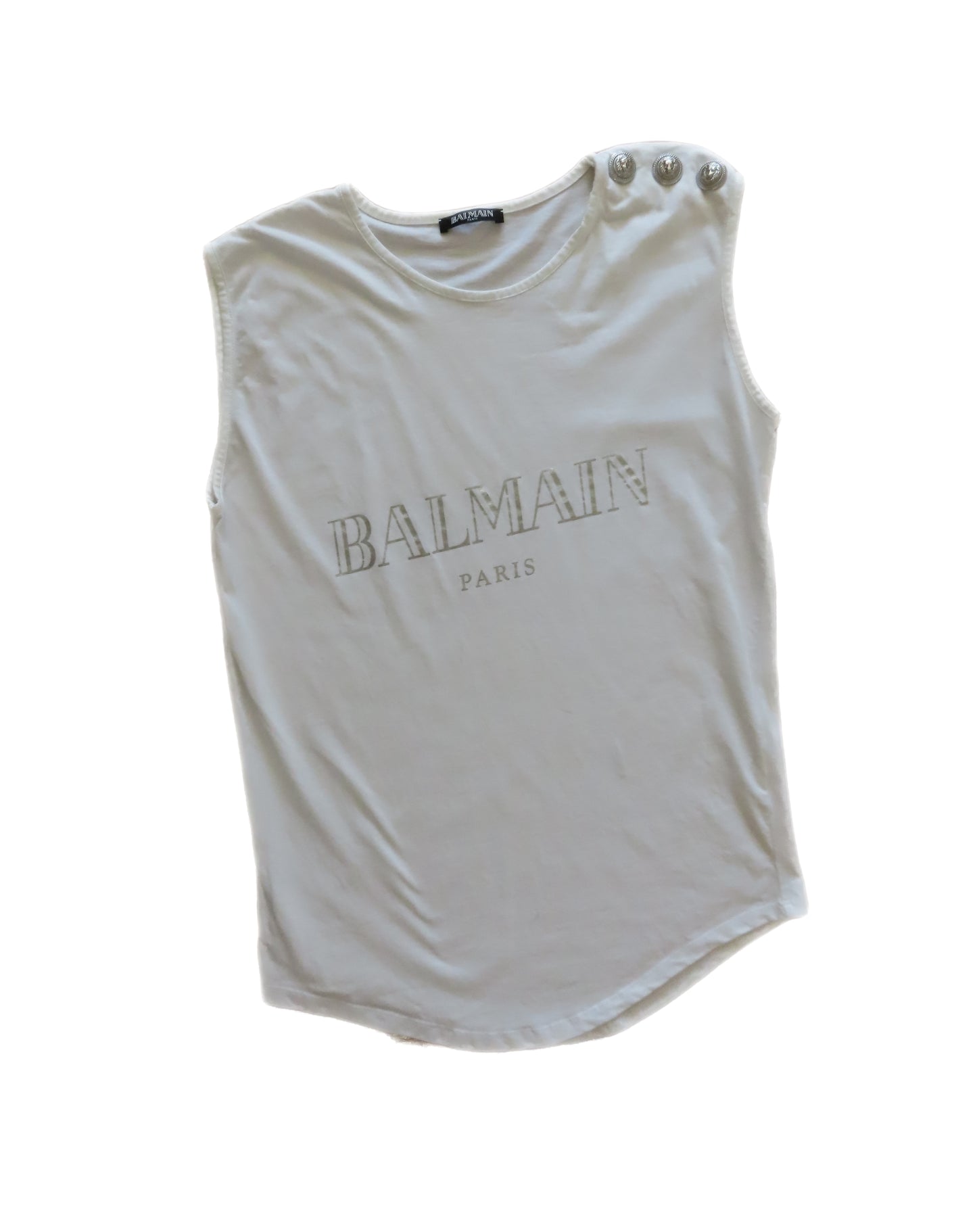 Balmain Graphic Sleeveless Tank Top