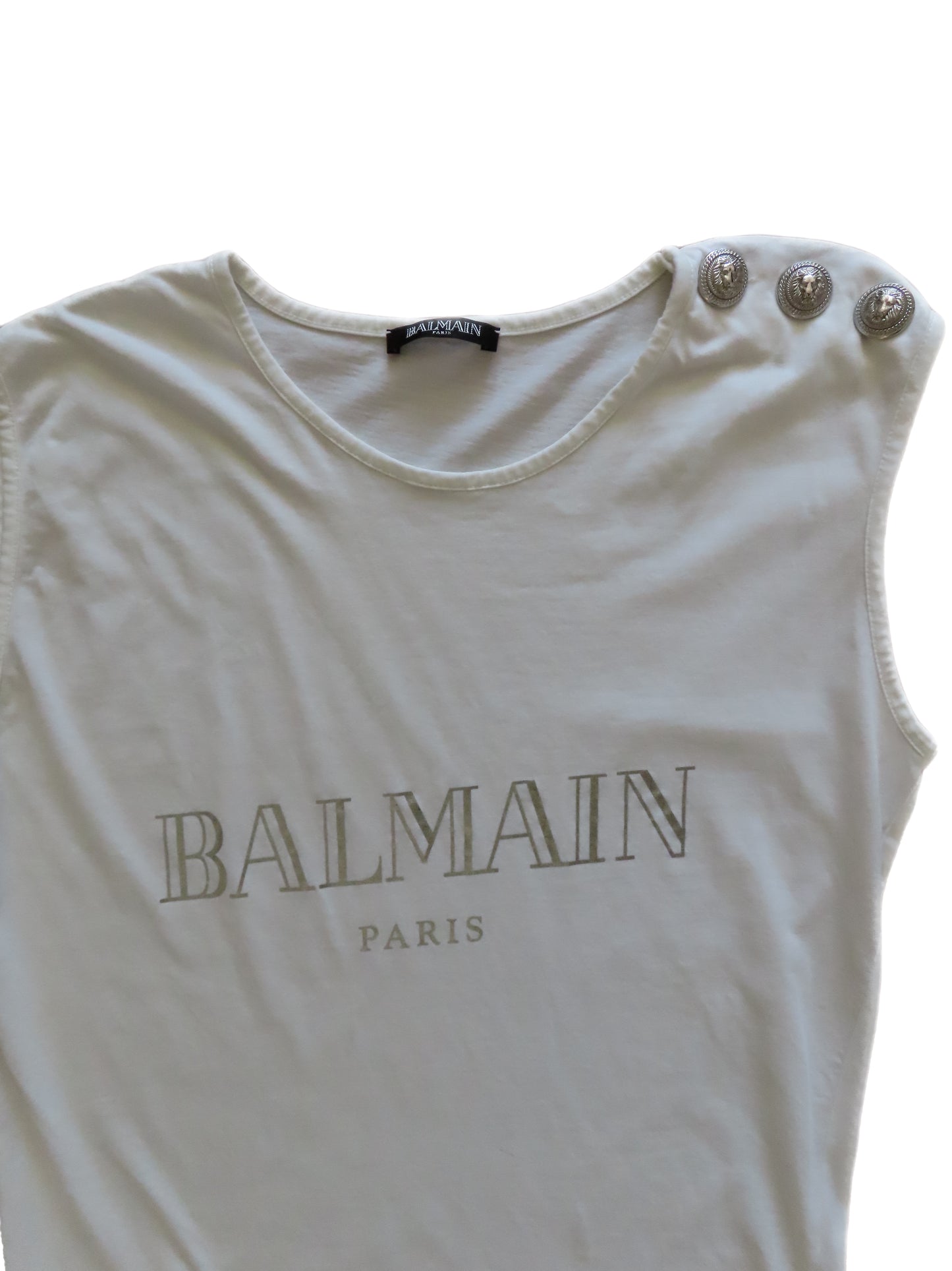 Balmain Graphic Sleeveless Tank Top