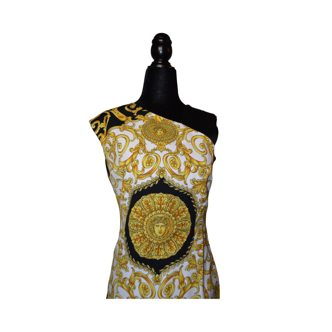Versace Printed Baroque Sleeveless Mini Dress